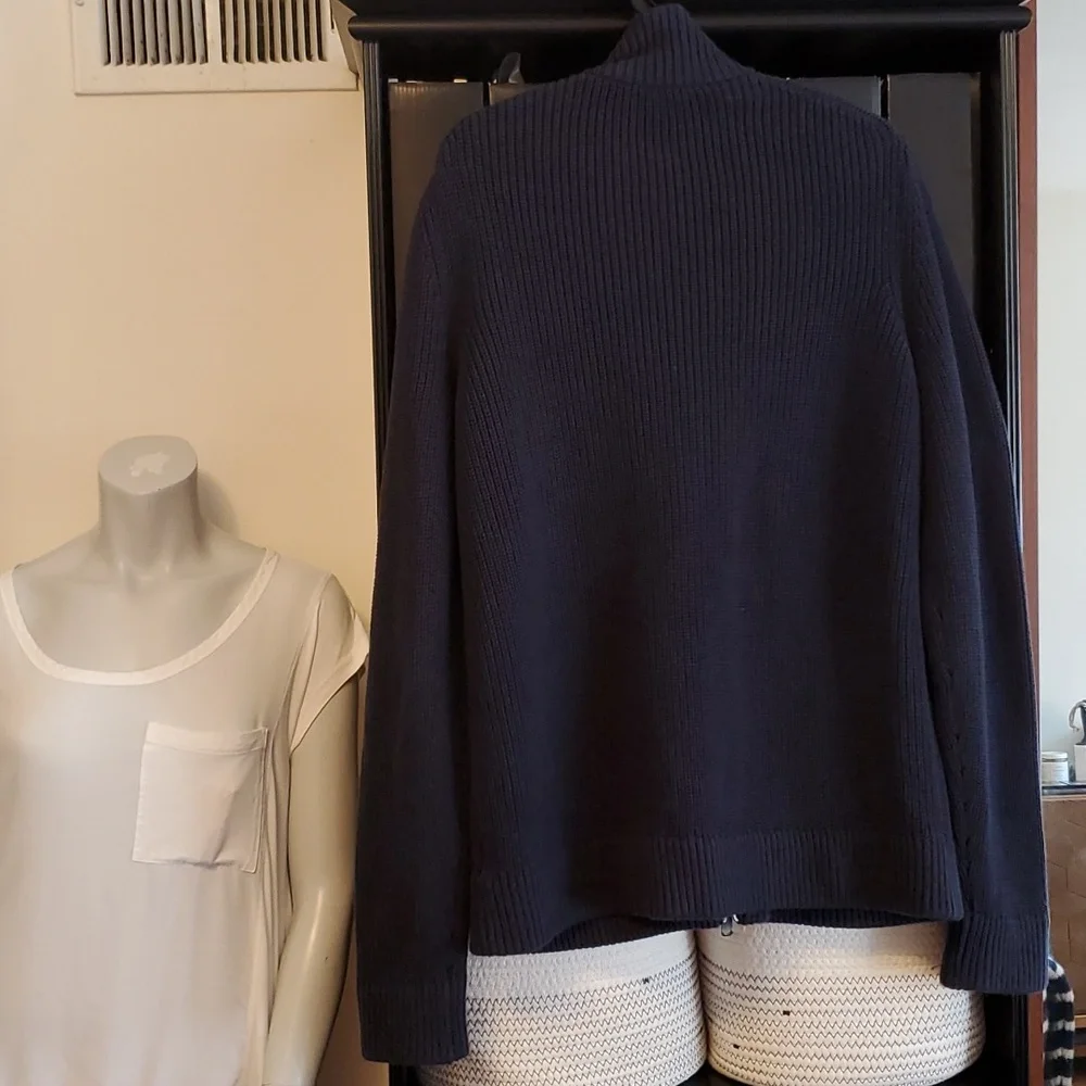 GAP Mockneck Sweater Jacket 100% Cotton - Picture 8 of 16